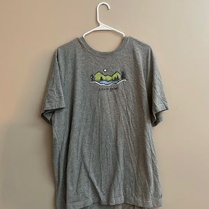 GREY LIFE IS GOOD XL TSHIRT MOUNTAINS HIKING CANOE